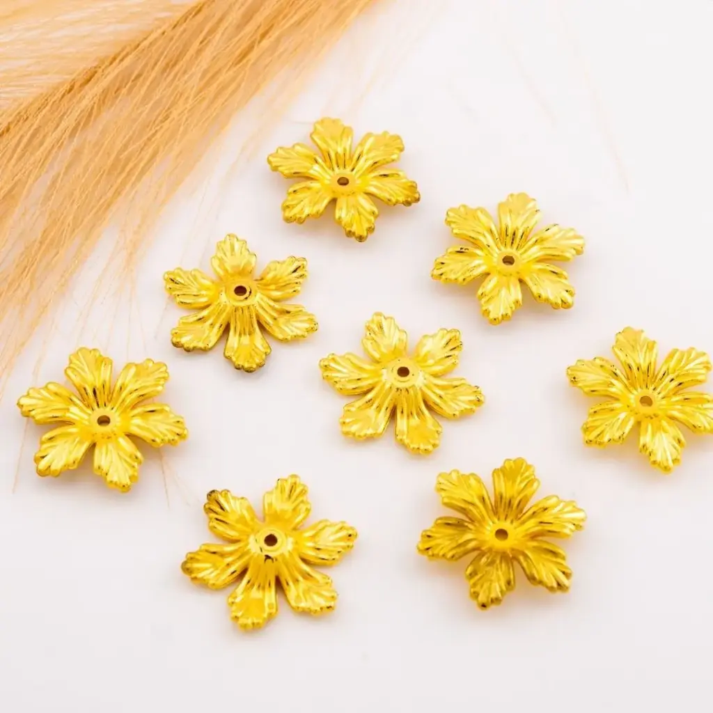 Cuenta acrilica CCB dorada