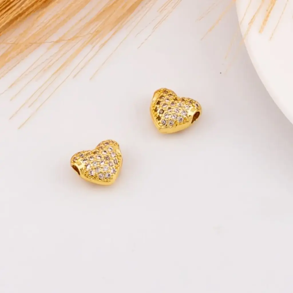 Separador de corazon con zirconias baño 18k