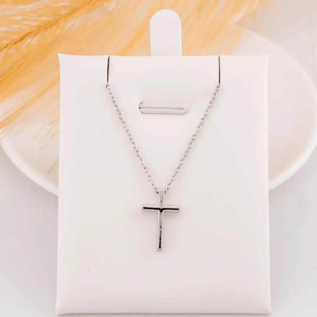 Cadena de cruz baño 18k plat