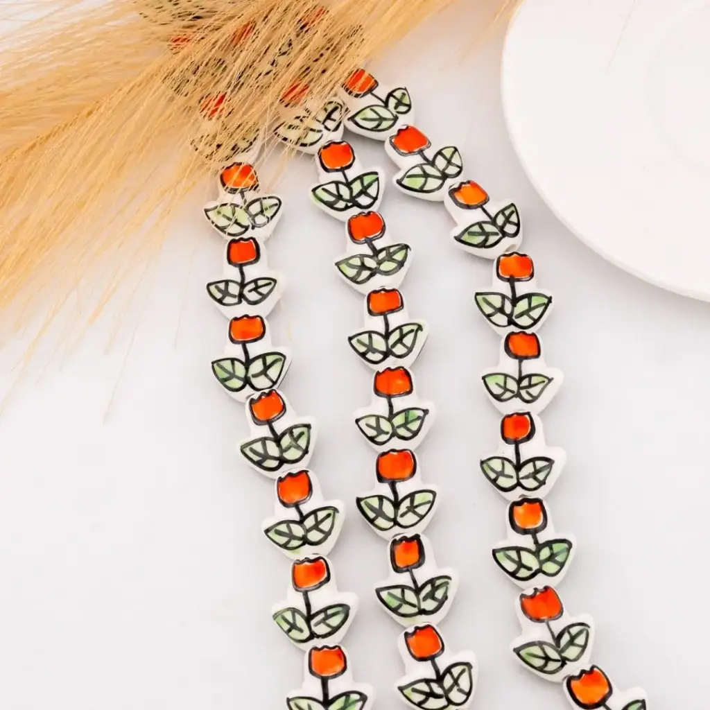 Ceramica de tulipan naranja