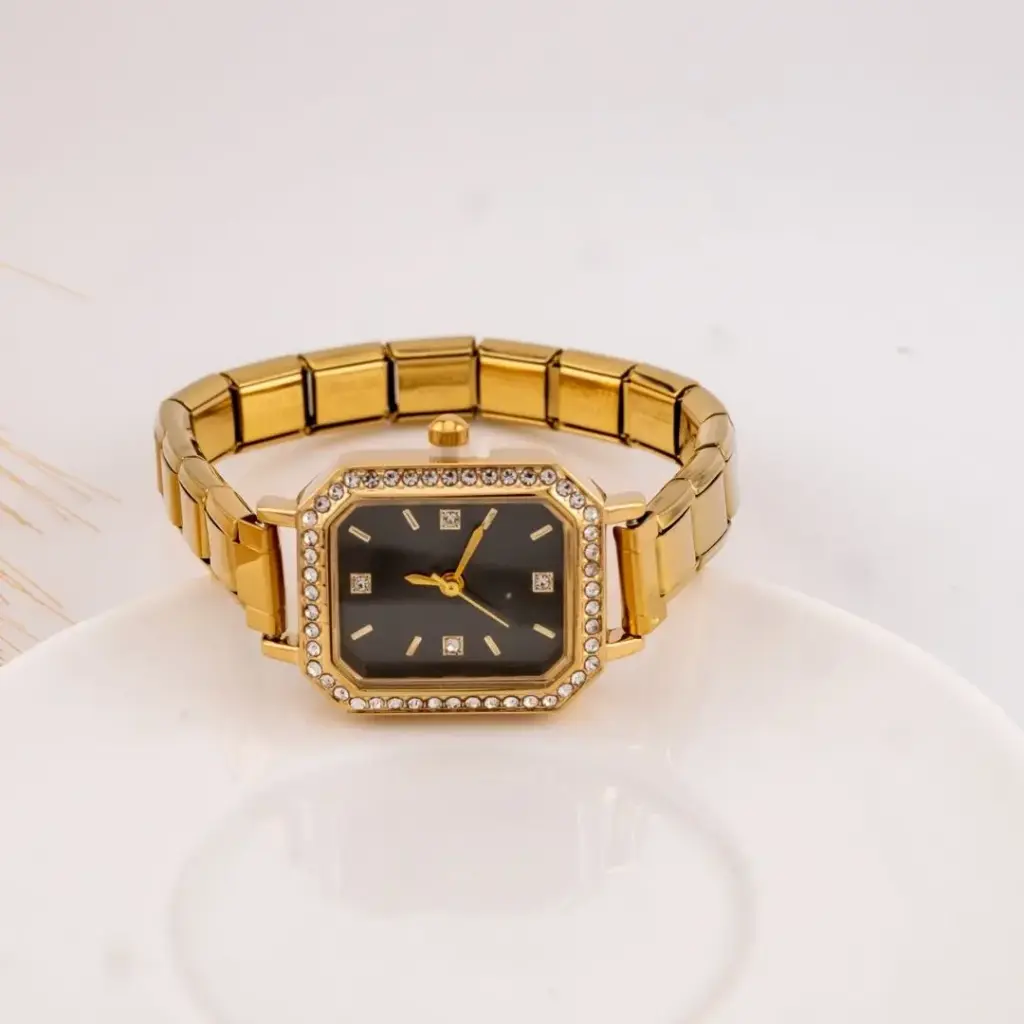 Reloj vintage cuadrado acero inoxidable  