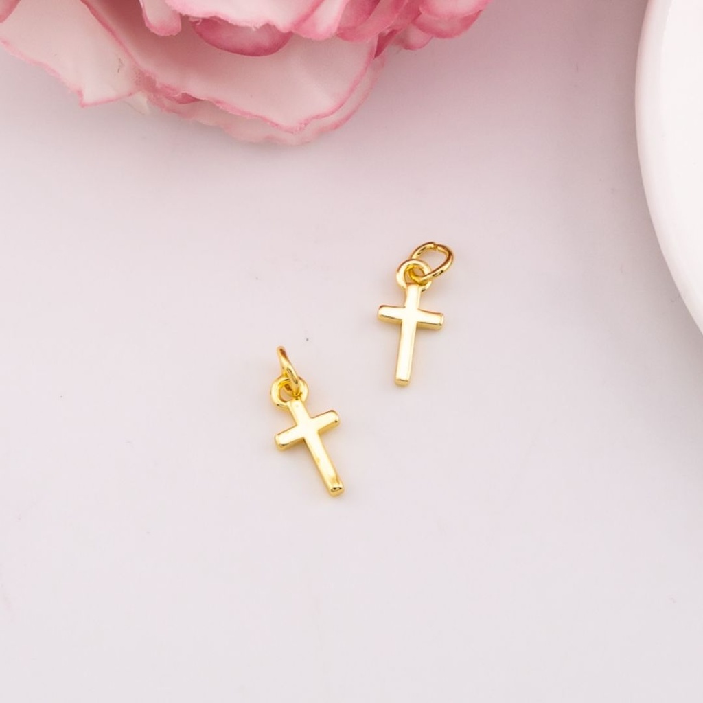 Dije de cruz mini baño 18k