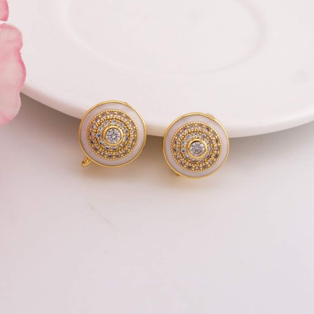 Patente de argolla redonda micropave baño 18k