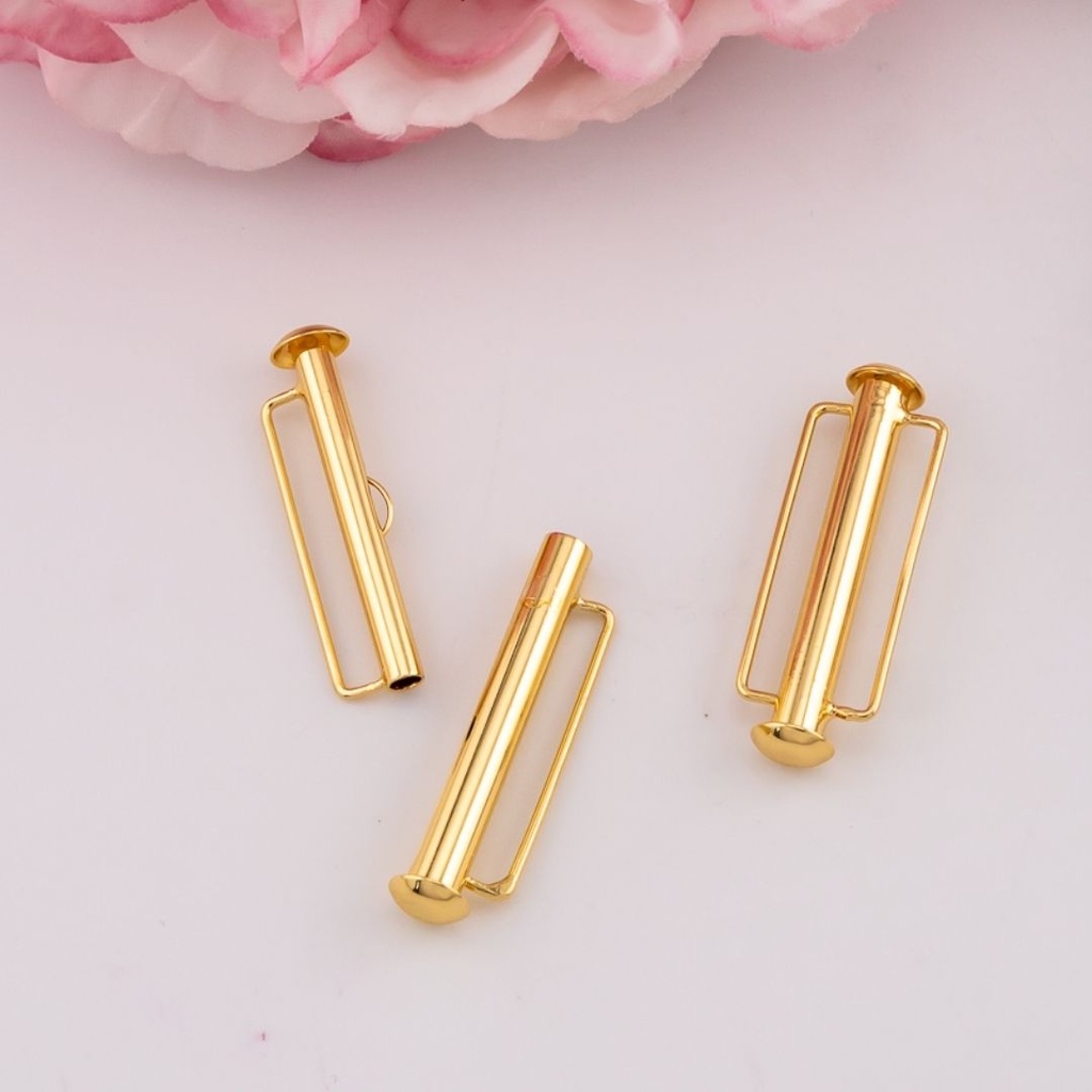 Broche deslizante de tubo grande baño 18k
