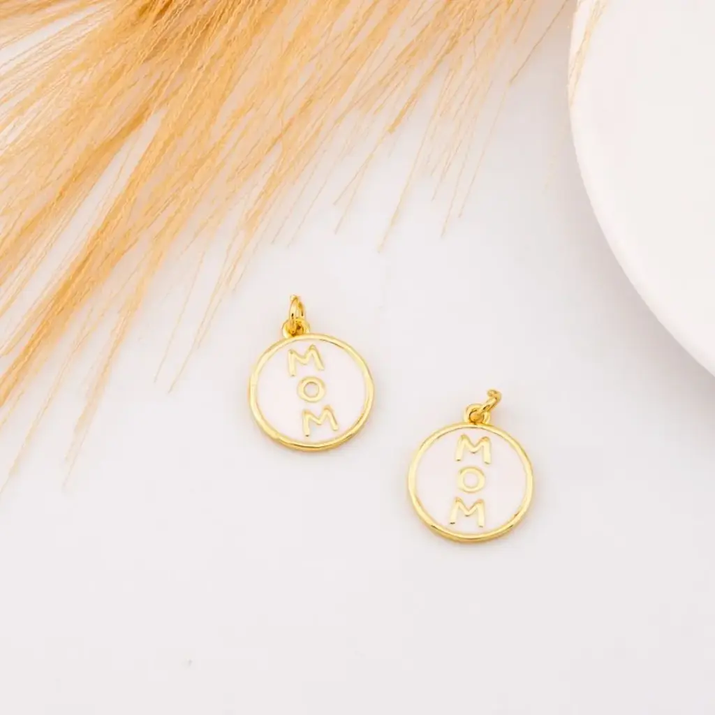 Dije redondo esmaltado baño 18k 