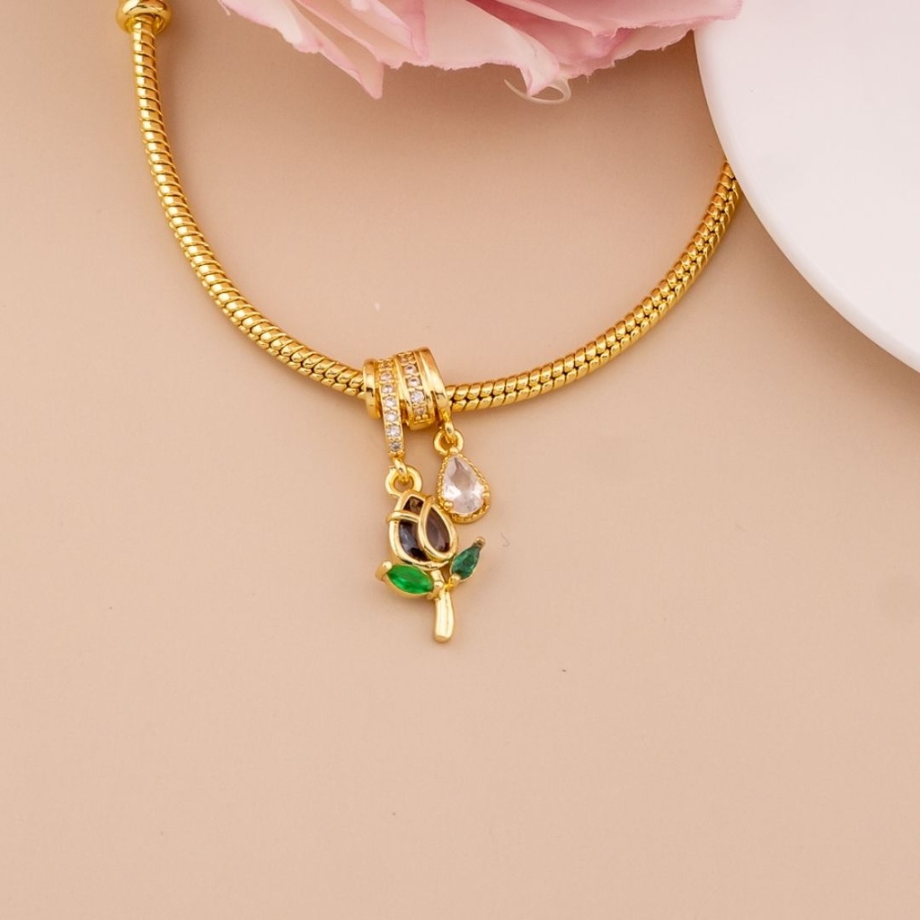 Charm de tulipan baño 18k violeta