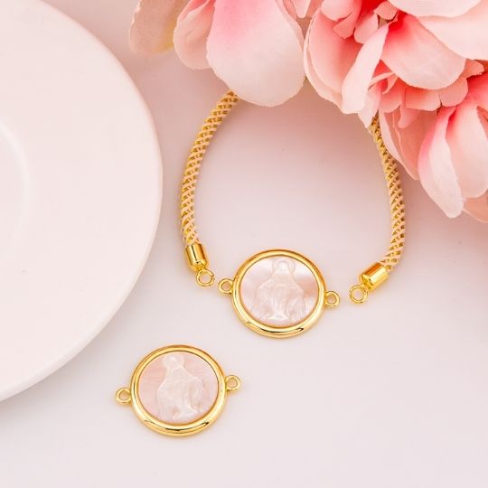 Enlace medalla religiosa VIRGEN MILAGROSA baño 18k