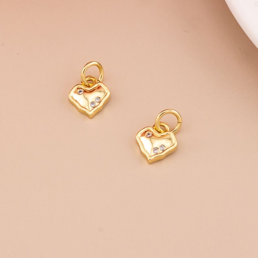 Dije de corazon mini con micropave baño 18k