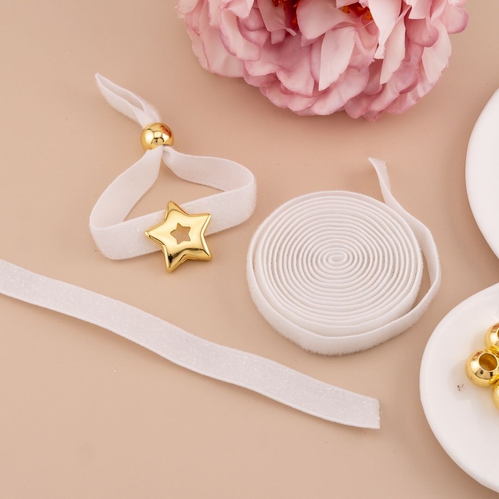 Cinta elastica escharchada color blanco