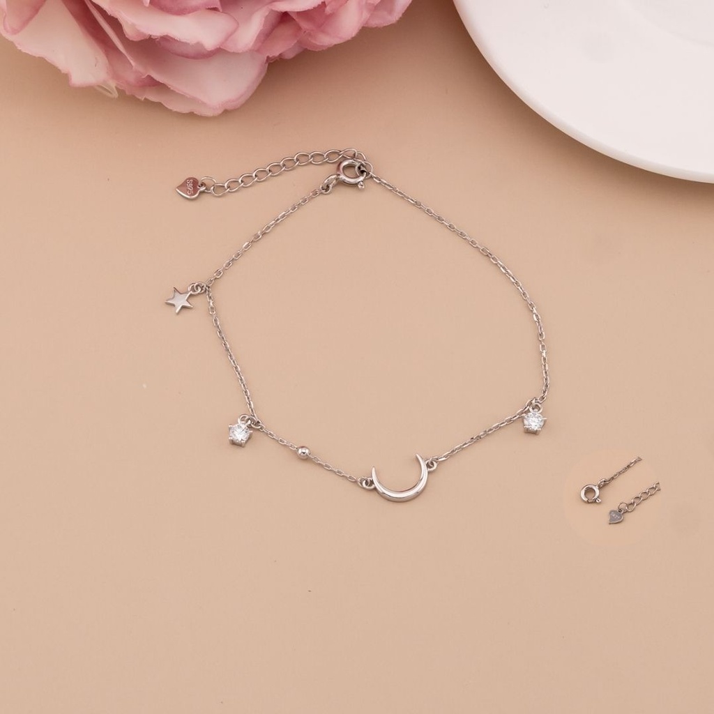 Pulsera de luna con colgantes plata 925 plat