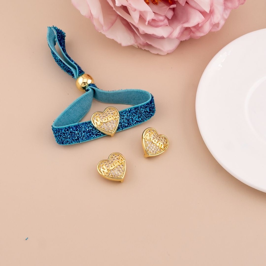 Separador de corazon mama con micropave baño 18k