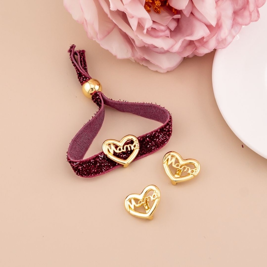 Separador de corazon Mama baño 18k