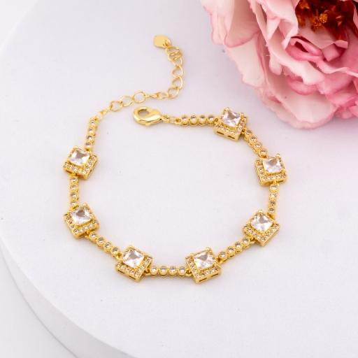 Pulsera con zirconias baño 18k
