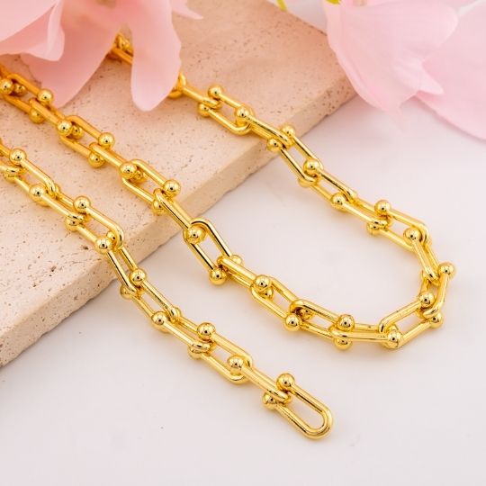 Cadena por yarda chunky baño 18k