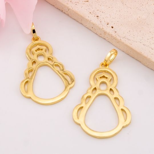 Dije de Virgen grande solido baño 18k