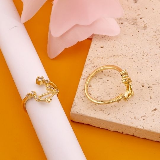 Anillo de constelacion ajustable baño 18k