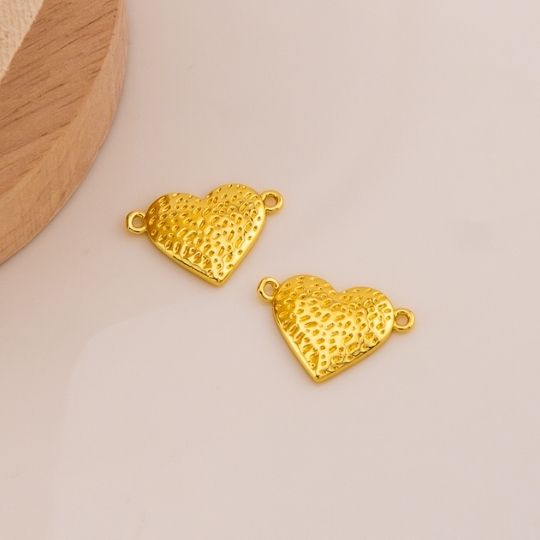 Enlace de corazon solido baño 18k 