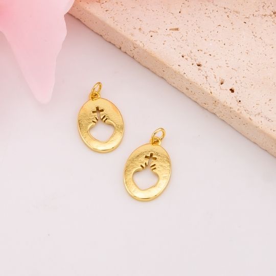 Dije Sagrado corazon solido baño 18k