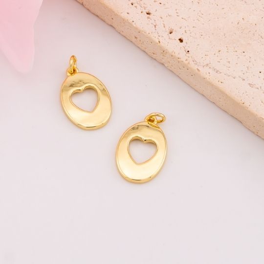 Dije de corazon solido baño 18k