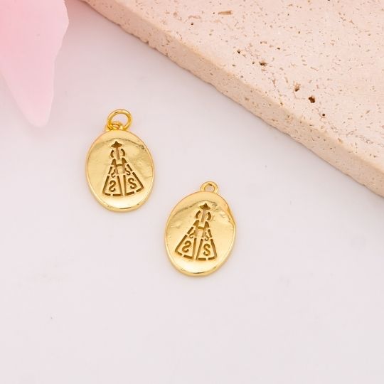 Dije Virgen de Suyapa solido baño 18k