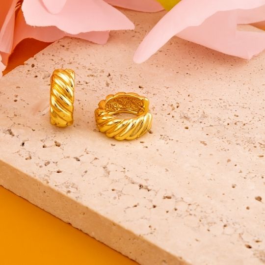 Argollas solidas baño 18k