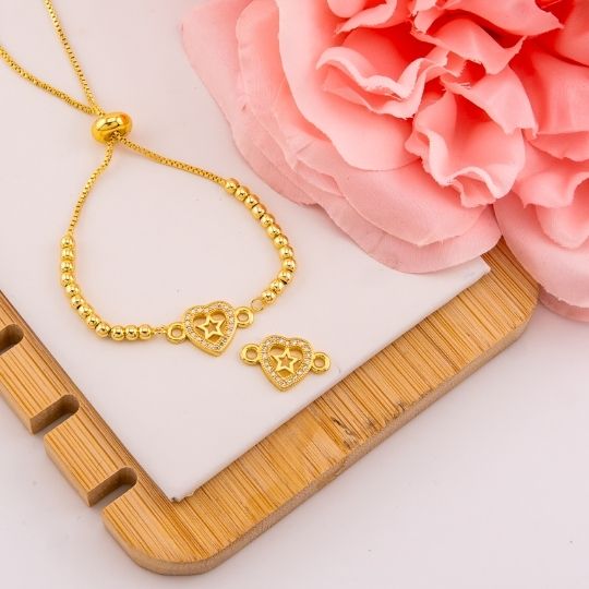 Enlace de corazon con estrella en micropave