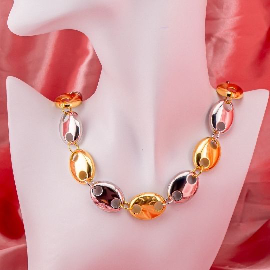 Collar chunky baño dos tonos 18k