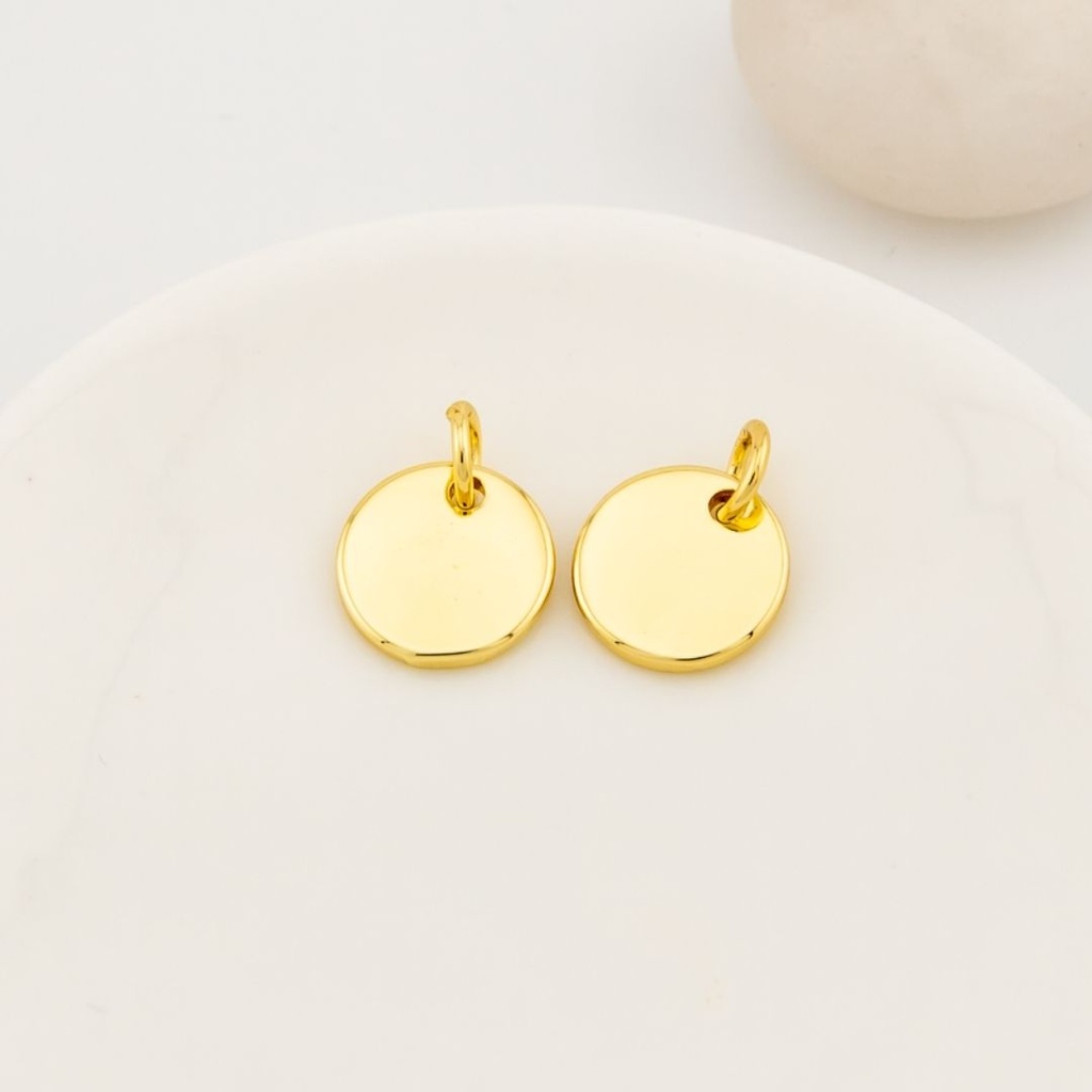Dije redondo 10 mm  baño 18k 
