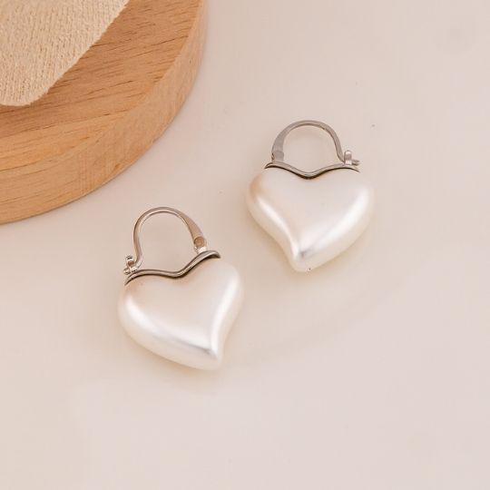 Argollas de corazon baño 18k
