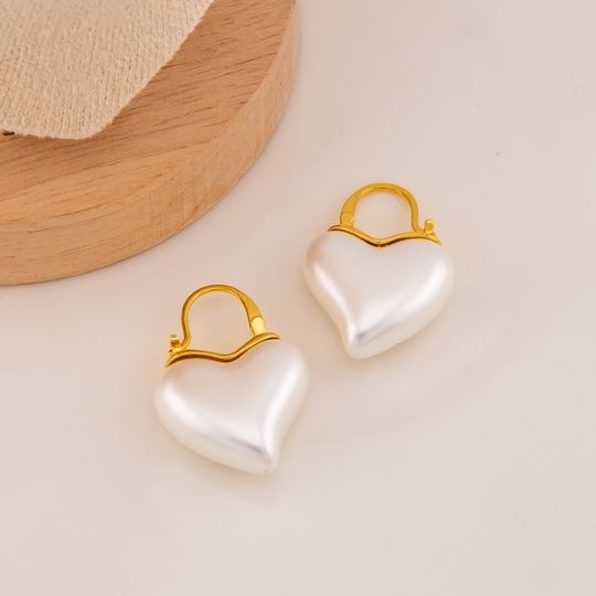 Argollas de corazon baño 18k