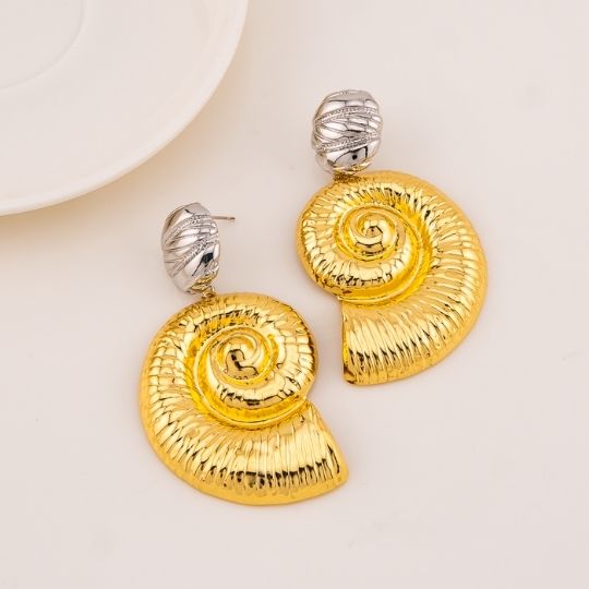 Aretes colgantes de verano baño 18k