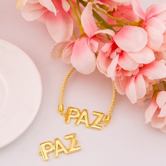 Enlace religioso PAZ baño 18k
