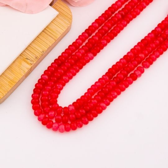 Piedra natural jade roja forma de disco 6mm