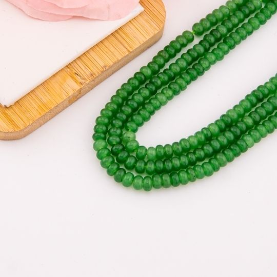 Piedra natural jade en forma de disco 6mm verde