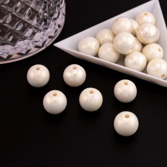 Separador bola de chicle 14mm Blanco aperlado