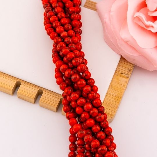 Howlite roja 6mm