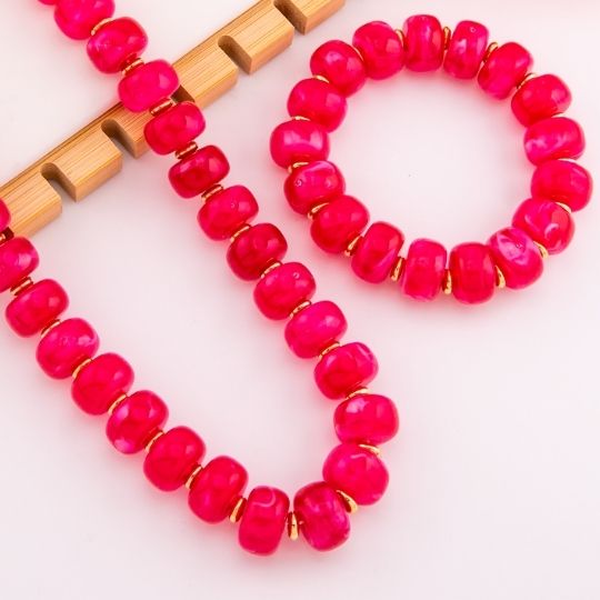 Set pulsera y collar baño 18k