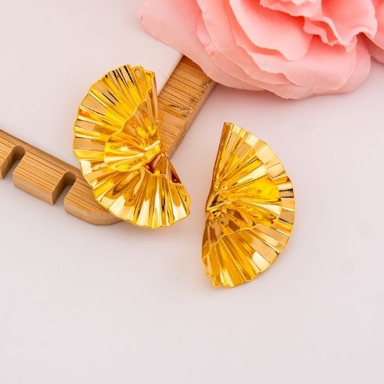 Aretes chunky solidos baño 18k