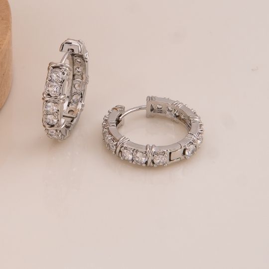 Argollas con zirconias baño 18k