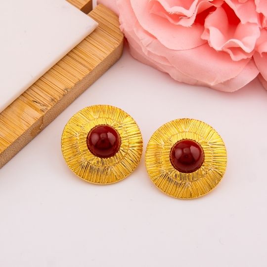 Aretes redondos baño 18k