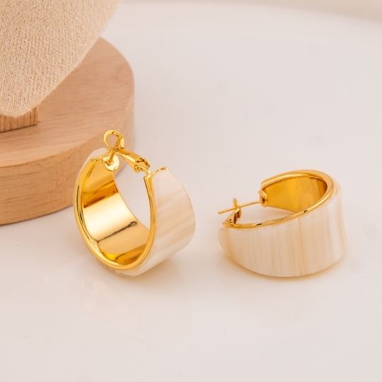Argollas chunky carey baño 18k