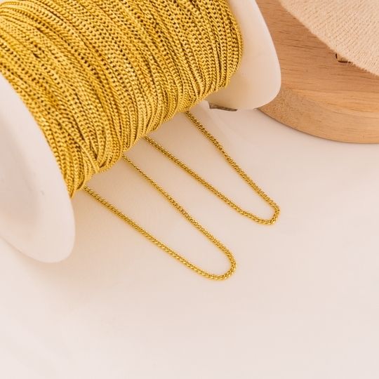 Cadena por yarda acero con baño 18k