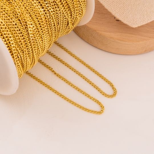 Cadena por yarda acero con baño 18k