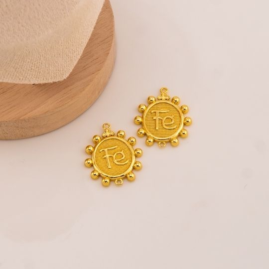 Enlace religioso de FE solido baño 18k