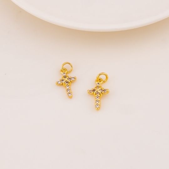 Dije cruz mini en micropave