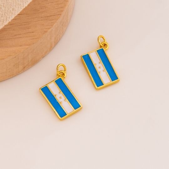 Dije bandera de Honduras baño 18k