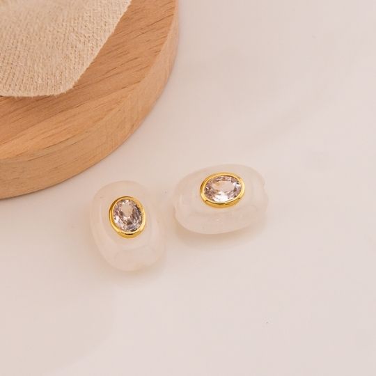 Separador de piedra natural opalo baño 18k