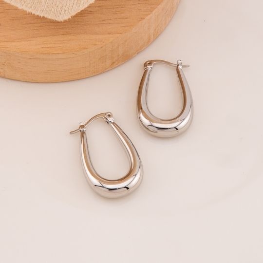 Argollas solidas baño 18k plat