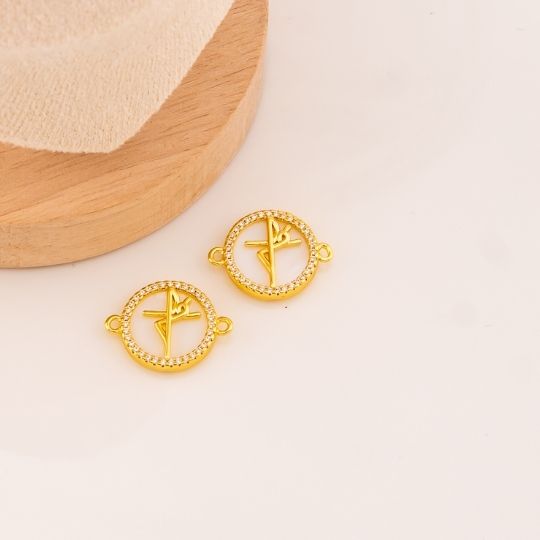 Enlace religioso en concha nacar y micropave