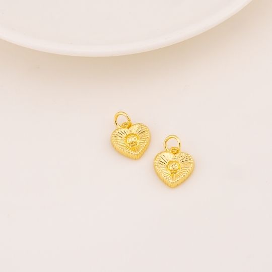 Dije de corazon solido baño 18k